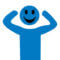 Graphic of happy BrainWorks Blue Guy