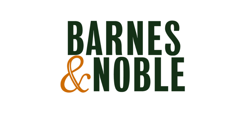 Barnes & Noble logo with green text and an orange ampersand.