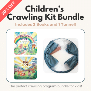 Children’s Crawling Kit Bundle with two colorful books and a fabric tunnel, 20% off for kids' crawling program.
