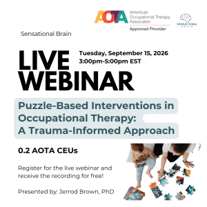 Live webinar on puzzle-based interventions in occupational therapy, September 15, 2026, by Sensational Brain.