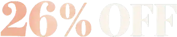 Text displaying a 26% discount offer.